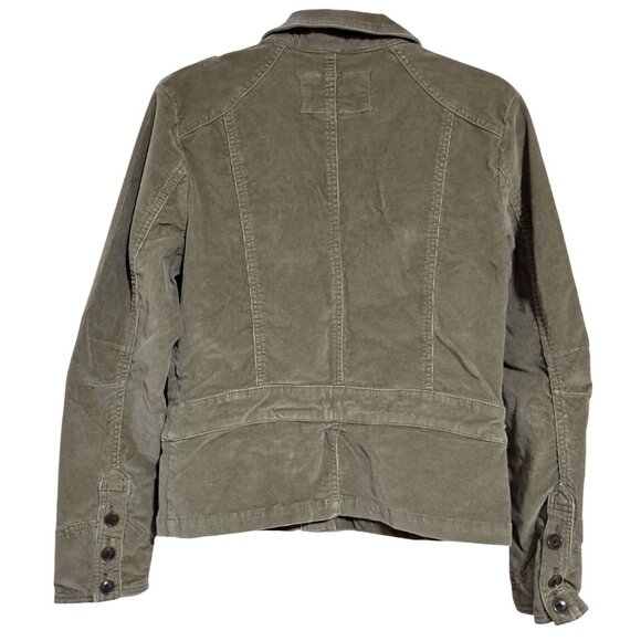 JAG Jeans Olive Green Corduroy Jacket Womens M Epaulets - Picture 3 of 10